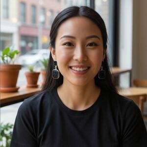 Silver & Black square earrings.